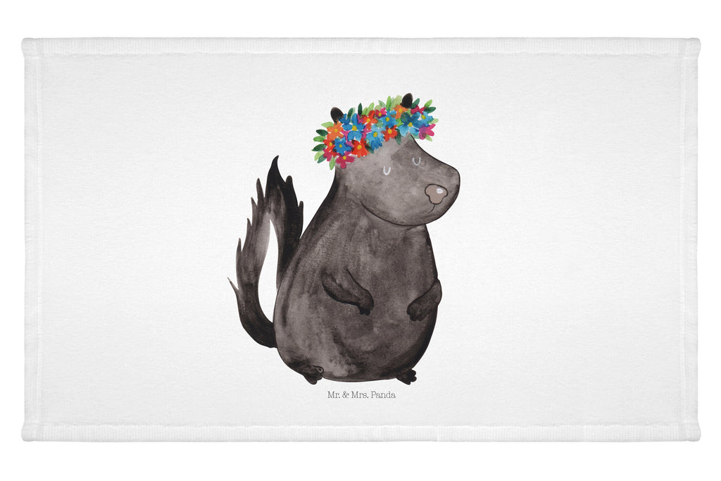 Gäste Handtuch Stinktier Blumenmaedchen Gästetuch, Reisehandtuch, Sport Handtuch, Frottier, Kinder Handtuch, Stinktier, Skunk, Wildtier, Raubtier, Stinker, Stinki, Yoga, Namaste, Lebe, Liebe, Lache