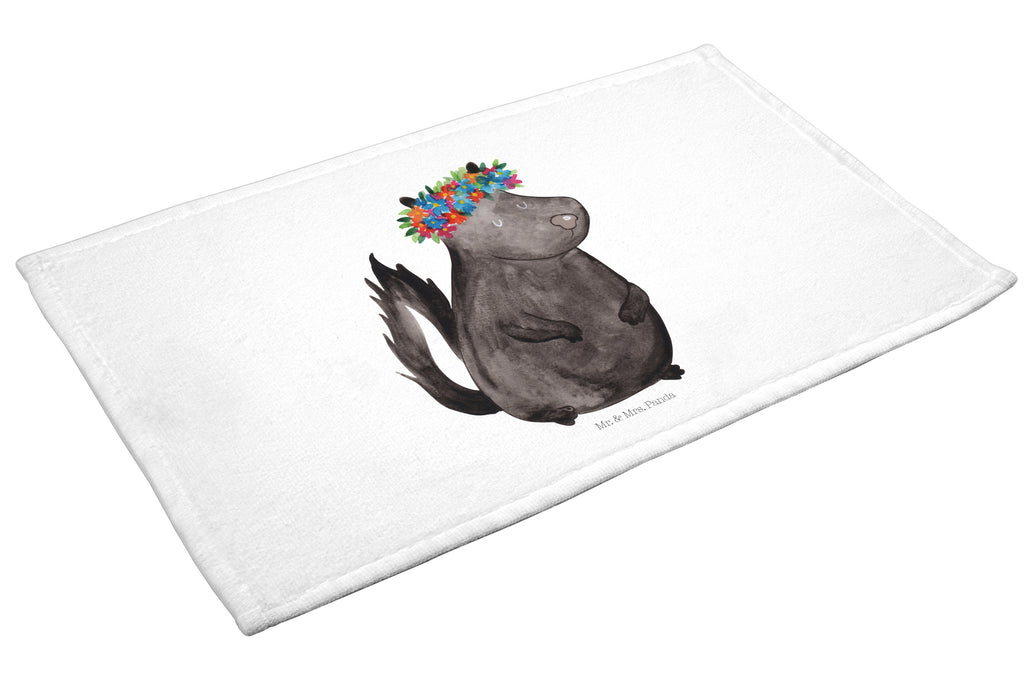 Gäste Handtuch Stinktier Blumenmaedchen Gästetuch, Reisehandtuch, Sport Handtuch, Frottier, Kinder Handtuch, Stinktier, Skunk, Wildtier, Raubtier, Stinker, Stinki, Yoga, Namaste, Lebe, Liebe, Lache