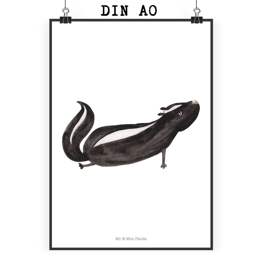 Poster Stinktier Yoga Poster, Wandposter, Bild, Wanddeko, Küchenposter, Kinderposter, Wanddeko Bild, Raumdekoration, Wanddekoration, Handgemaltes Poster, Mr. & Mrs. Panda Poster, Designposter, Kunstdruck, Posterdruck, Stinktier, Skunk, Wildtier, Raubtier, Stinker, Stinki, Yoga, Namaste, Lebe, Liebe, Lache