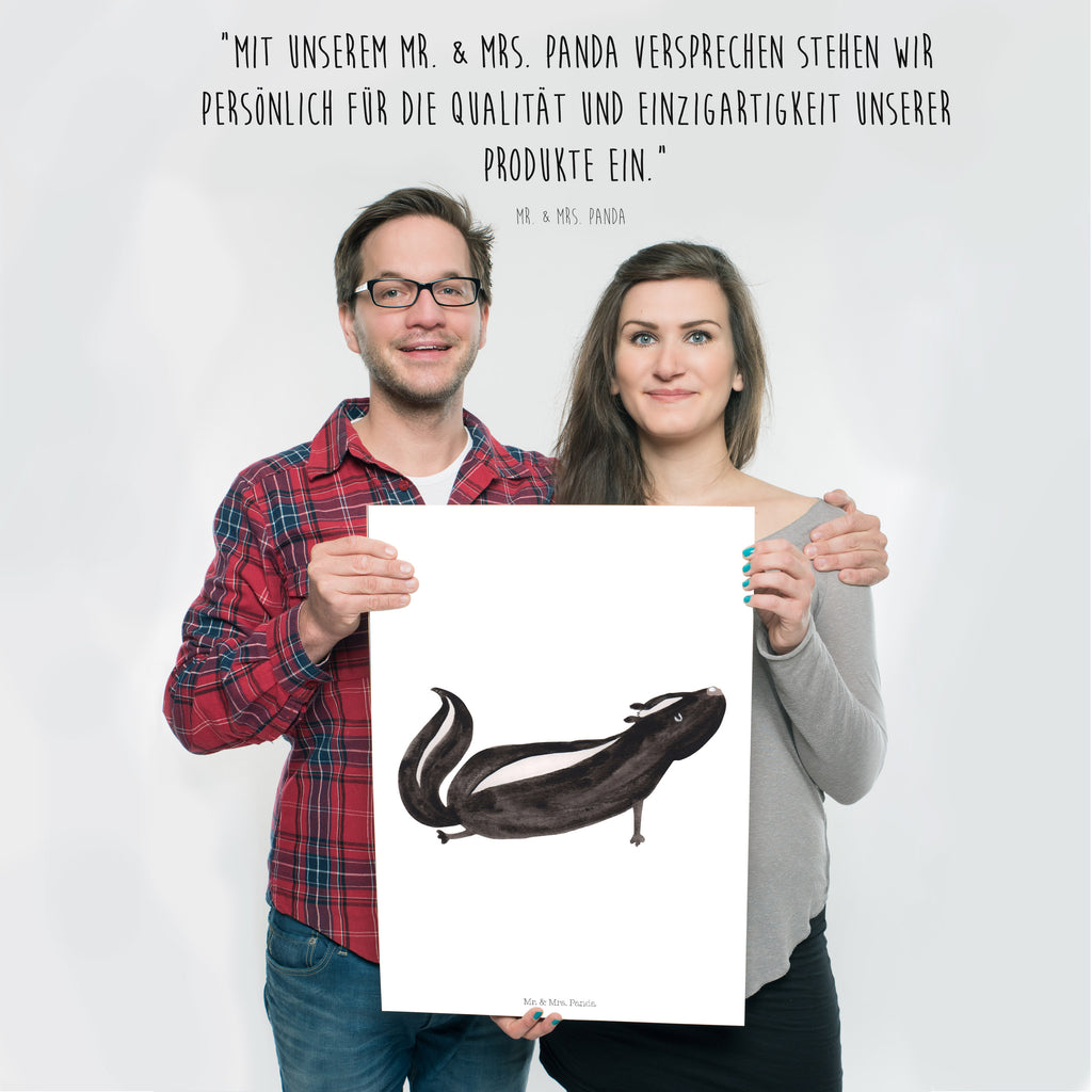 Poster Stinktier Yoga Poster, Wandposter, Bild, Wanddeko, Küchenposter, Kinderposter, Wanddeko Bild, Raumdekoration, Wanddekoration, Handgemaltes Poster, Mr. & Mrs. Panda Poster, Designposter, Kunstdruck, Posterdruck, Stinktier, Skunk, Wildtier, Raubtier, Stinker, Stinki, Yoga, Namaste, Lebe, Liebe, Lache