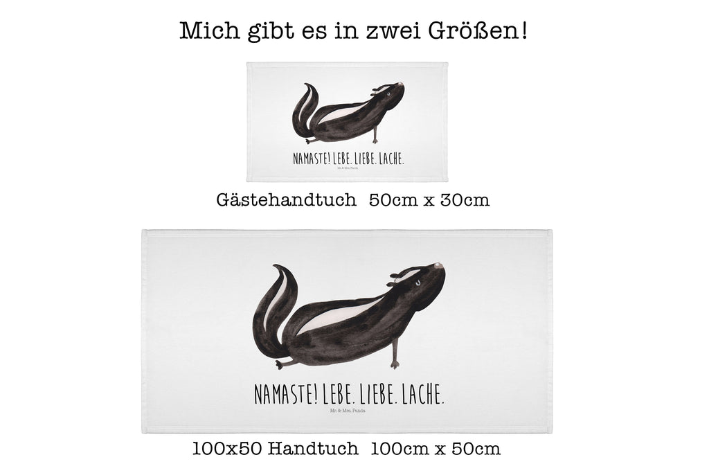 Gäste Handtuch Stinktier Yoga Gästetuch, Reisehandtuch, Sport Handtuch, Frottier, Kinder Handtuch, Stinktier, Skunk, Wildtier, Raubtier, Stinker, Stinki, Yoga, Namaste, Lebe, Liebe, Lache