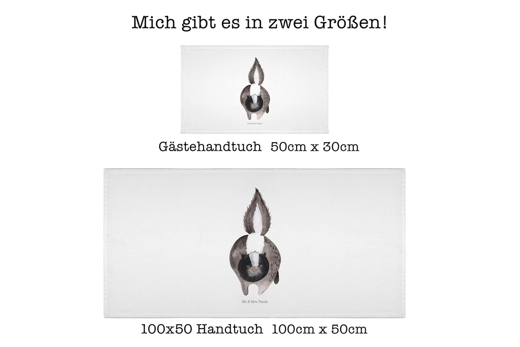 Gäste Handtuch Stinktier Angriff Gästetuch, Reisehandtuch, Sport Handtuch, Frottier, Kinder Handtuch, Stinktier, Skunk, Wildtier, Raubtier, Stinker, Stinki, wütend, Drohung