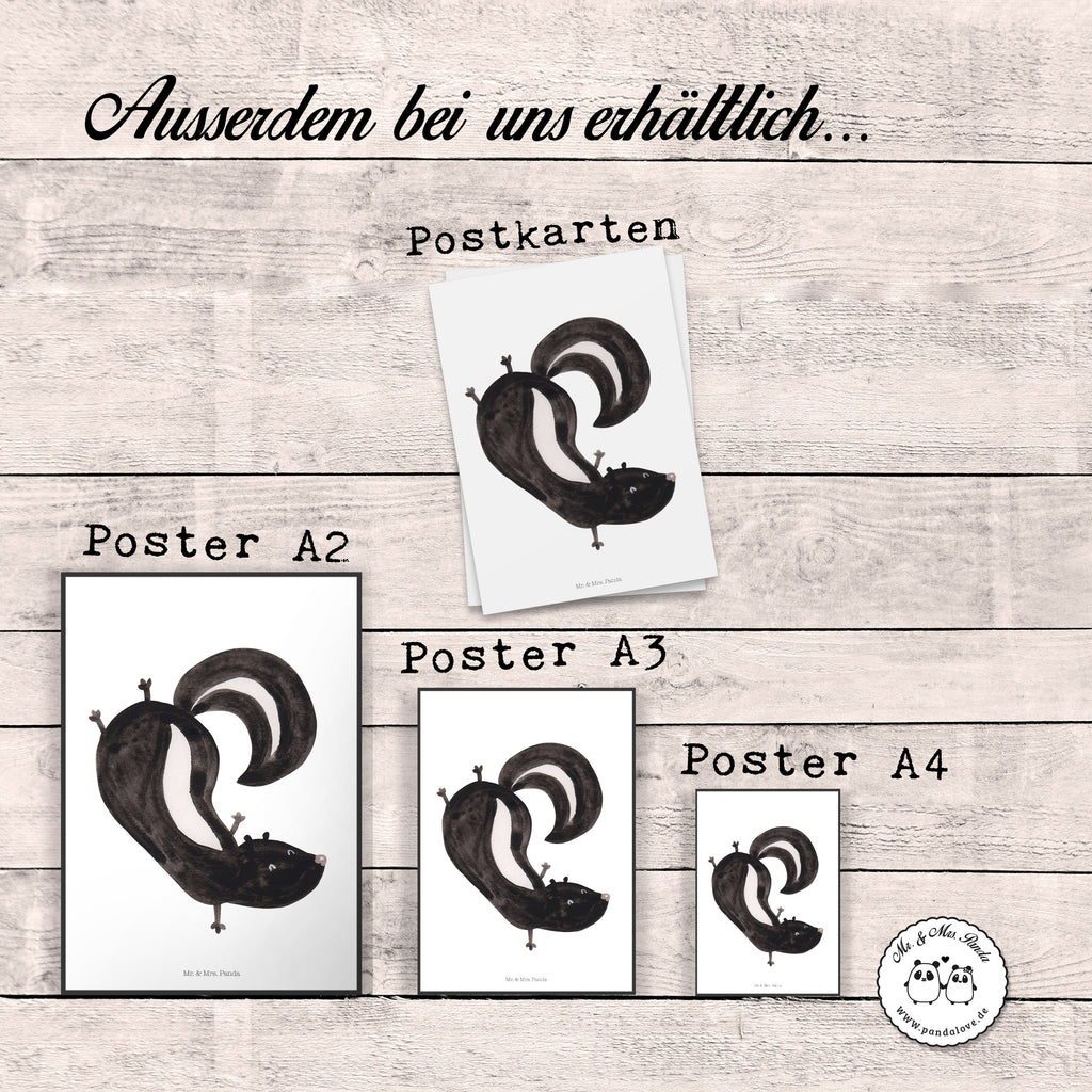 Poster Stinktier Handstand Poster, Wandposter, Bild, Wanddeko, Küchenposter, Kinderposter, Wanddeko Bild, Raumdekoration, Wanddekoration, Handgemaltes Poster, Mr. & Mrs. Panda Poster, Designposter, Kunstdruck, Posterdruck, Stinktier, Skunk, Wildtier, Raubtier, Stinker, Stinki, Spielplatz, verpielt, Kind