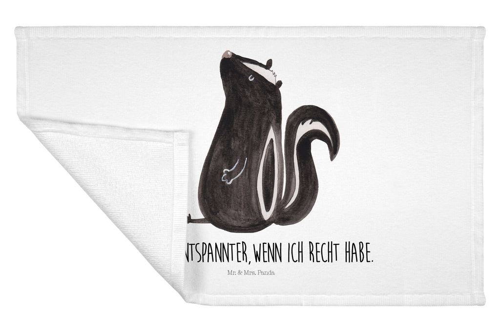 Gäste Handtuch Stinktier sitzend Gästetuch, Reisehandtuch, Sport Handtuch, Frottier, Kinder Handtuch, Stinktier, Skunk, Wildtier, Raubtier, Stinker, Stinki, Spruch, Büro, Recht, Besserwisser