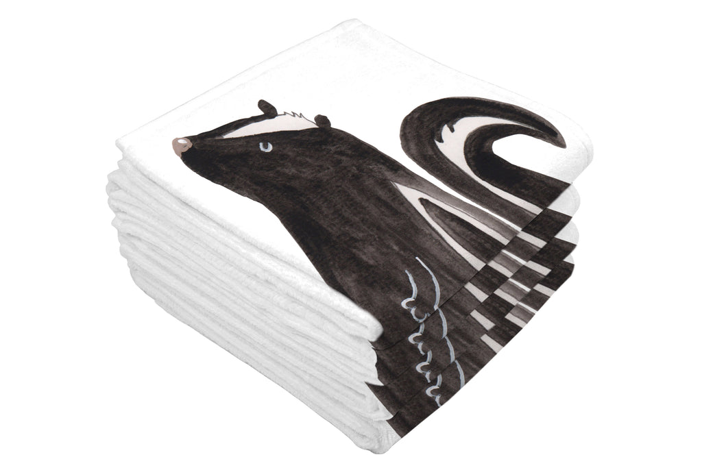 Gäste Handtuch Stinktier sitzend Gästetuch, Reisehandtuch, Sport Handtuch, Frottier, Kinder Handtuch, Stinktier, Skunk, Wildtier, Raubtier, Stinker, Stinki, Spruch, Büro, Recht, Besserwisser