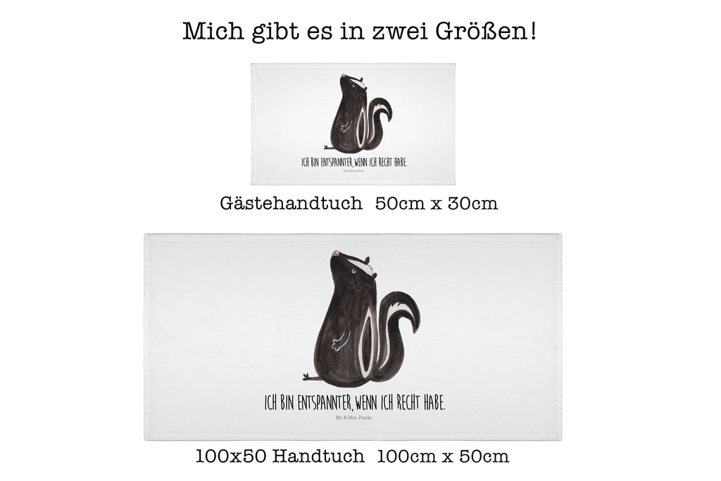 Gäste Handtuch Stinktier sitzend Gästetuch, Reisehandtuch, Sport Handtuch, Frottier, Kinder Handtuch, Stinktier, Skunk, Wildtier, Raubtier, Stinker, Stinki, Spruch, Büro, Recht, Besserwisser