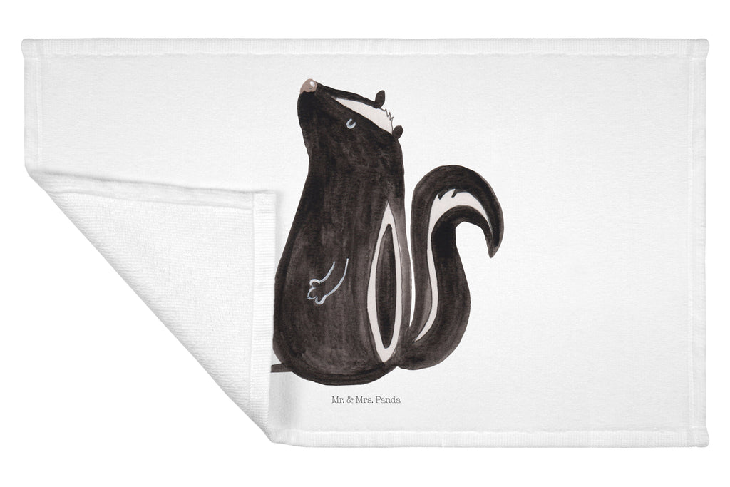 Gäste Handtuch Stinktier sitzend Gästetuch, Reisehandtuch, Sport Handtuch, Frottier, Kinder Handtuch, Stinktier, Skunk, Wildtier, Raubtier, Stinker, Stinki, Spruch, Büro, Recht, Besserwisser
