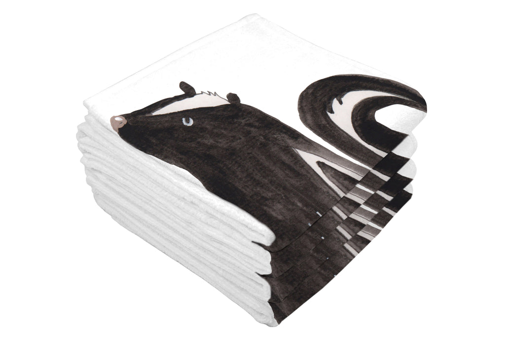 Gäste Handtuch Stinktier sitzend Gästetuch, Reisehandtuch, Sport Handtuch, Frottier, Kinder Handtuch, Stinktier, Skunk, Wildtier, Raubtier, Stinker, Stinki, Spruch, Büro, Recht, Besserwisser