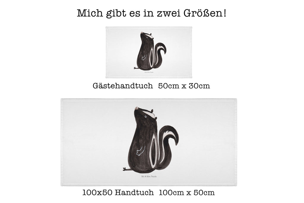 Gäste Handtuch Stinktier sitzend Gästetuch, Reisehandtuch, Sport Handtuch, Frottier, Kinder Handtuch, Stinktier, Skunk, Wildtier, Raubtier, Stinker, Stinki, Spruch, Büro, Recht, Besserwisser