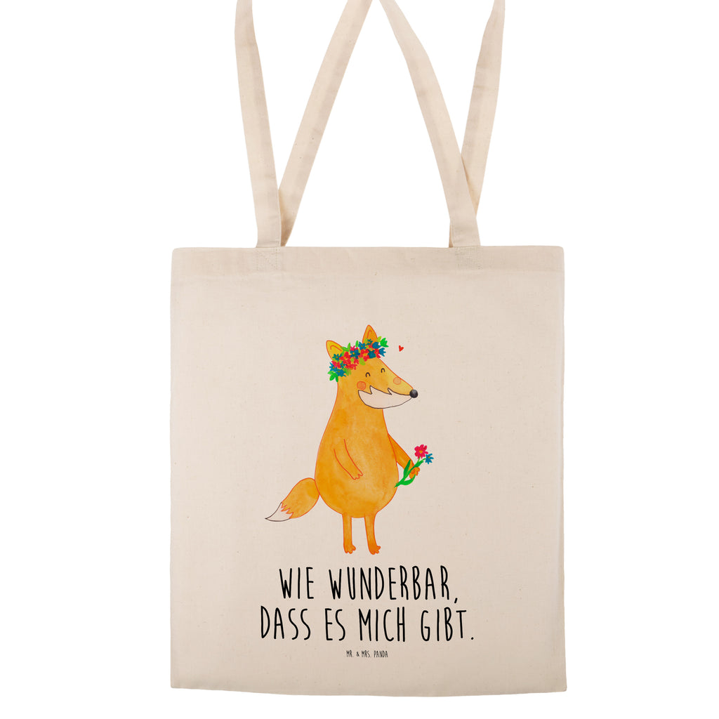 Tragetasche Fuchs Blumenliebe Beuteltasche, Beutel, Einkaufstasche, Jutebeutel, Stoffbeutel, Fuchs, Füchse, Fox, Liebe, Freundin, Fuchsmädchen, Blumenmädchen, Freundinnen, Liebesbeweis, Blume, Blumen, Motivation, Freude, ich, mich, Selbstliebe