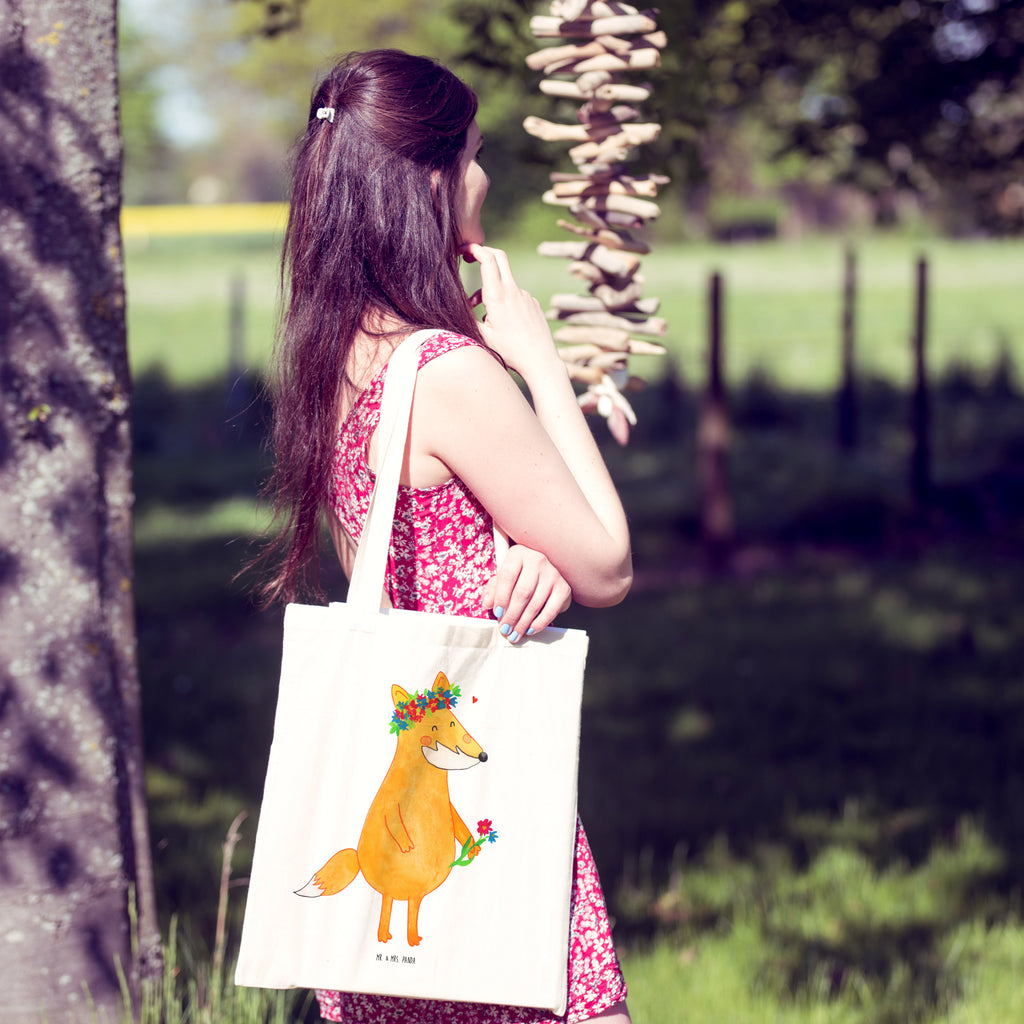 Tragetasche Fuchs Blumenliebe Beuteltasche, Beutel, Einkaufstasche, Jutebeutel, Stoffbeutel, Fuchs, Füchse, Fox, Liebe, Freundin, Fuchsmädchen, Blumenmädchen, Freundinnen, Liebesbeweis, Blume, Blumen, Motivation, Freude, ich, mich, Selbstliebe