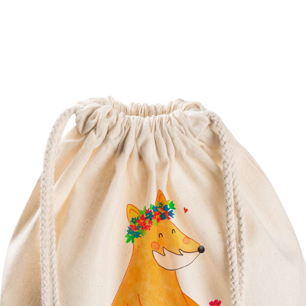 Sportbeutel Fuchs Blumenliebe Turnbeutel, Beutel, Sporttasche, Tasche, Stoffbeutel, Fuchs, Füchse, Fox, Liebe, Freundin, Fuchsmädchen, Blumenmädchen, Freundinnen, Liebesbeweis, Blume, Blumen, Motivation, Freude, ich, mich, Selbstliebe
