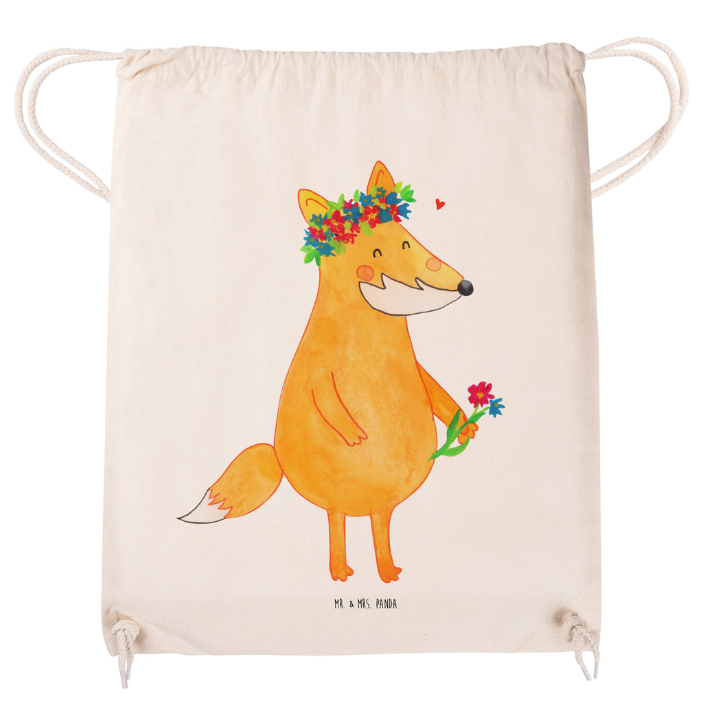 Sportbeutel Fuchs Blumenliebe Turnbeutel, Beutel, Sporttasche, Tasche, Stoffbeutel, Fuchs, Füchse, Fox, Liebe, Freundin, Fuchsmädchen, Blumenmädchen, Freundinnen, Liebesbeweis, Blume, Blumen, Motivation, Freude, ich, mich, Selbstliebe