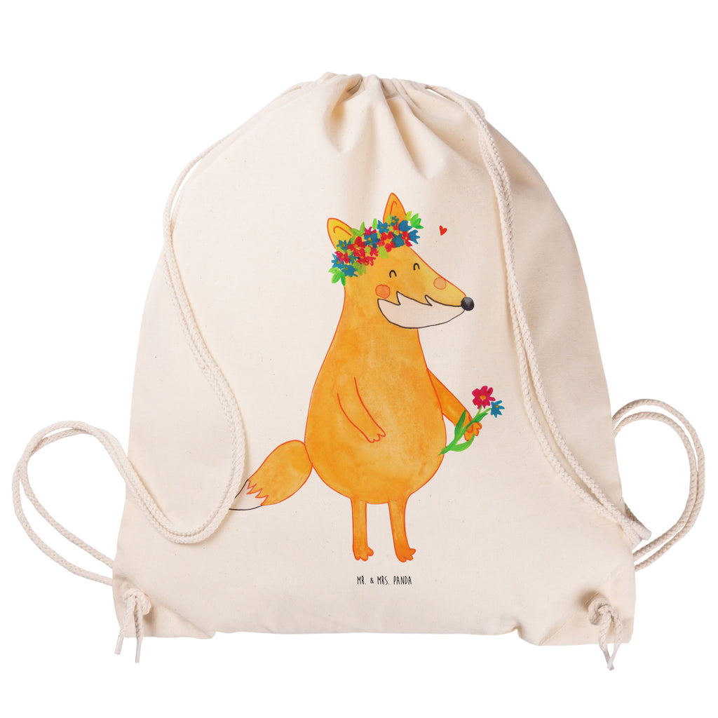 Sportbeutel Fuchs Blumenliebe Turnbeutel, Beutel, Sporttasche, Tasche, Stoffbeutel, Fuchs, Füchse, Fox, Liebe, Freundin, Fuchsmädchen, Blumenmädchen, Freundinnen, Liebesbeweis, Blume, Blumen, Motivation, Freude, ich, mich, Selbstliebe