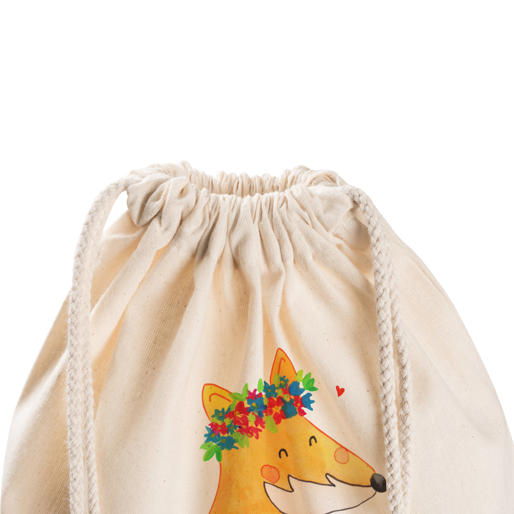 Sportbeutel Fuchs Blumenliebe Turnbeutel, Beutel, Sporttasche, Tasche, Stoffbeutel, Fuchs, Füchse, Fox, Liebe, Freundin, Fuchsmädchen, Blumenmädchen, Freundinnen, Liebesbeweis, Blume, Blumen, Motivation, Freude, ich, mich, Selbstliebe