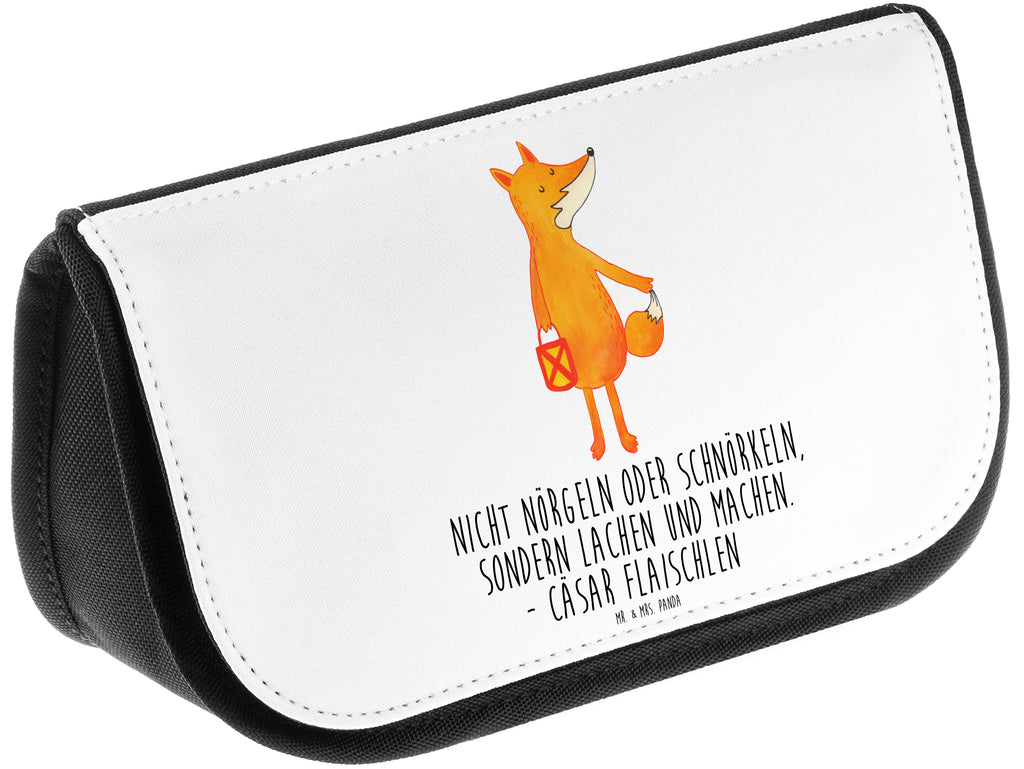 Kosmetiktasche Fuchs Laterne Kosmetikbeutel, Kulturtasche, Kulturbeutel, Schminktasche, Make-Up Tasche, Fuchs, Füchse, Spruch trösten, Liebeskummer Spruch, Laterne, Sankt Martin, Laternenumzug, Aufmuntern, Cäsar Otto Hugo Flaischlen