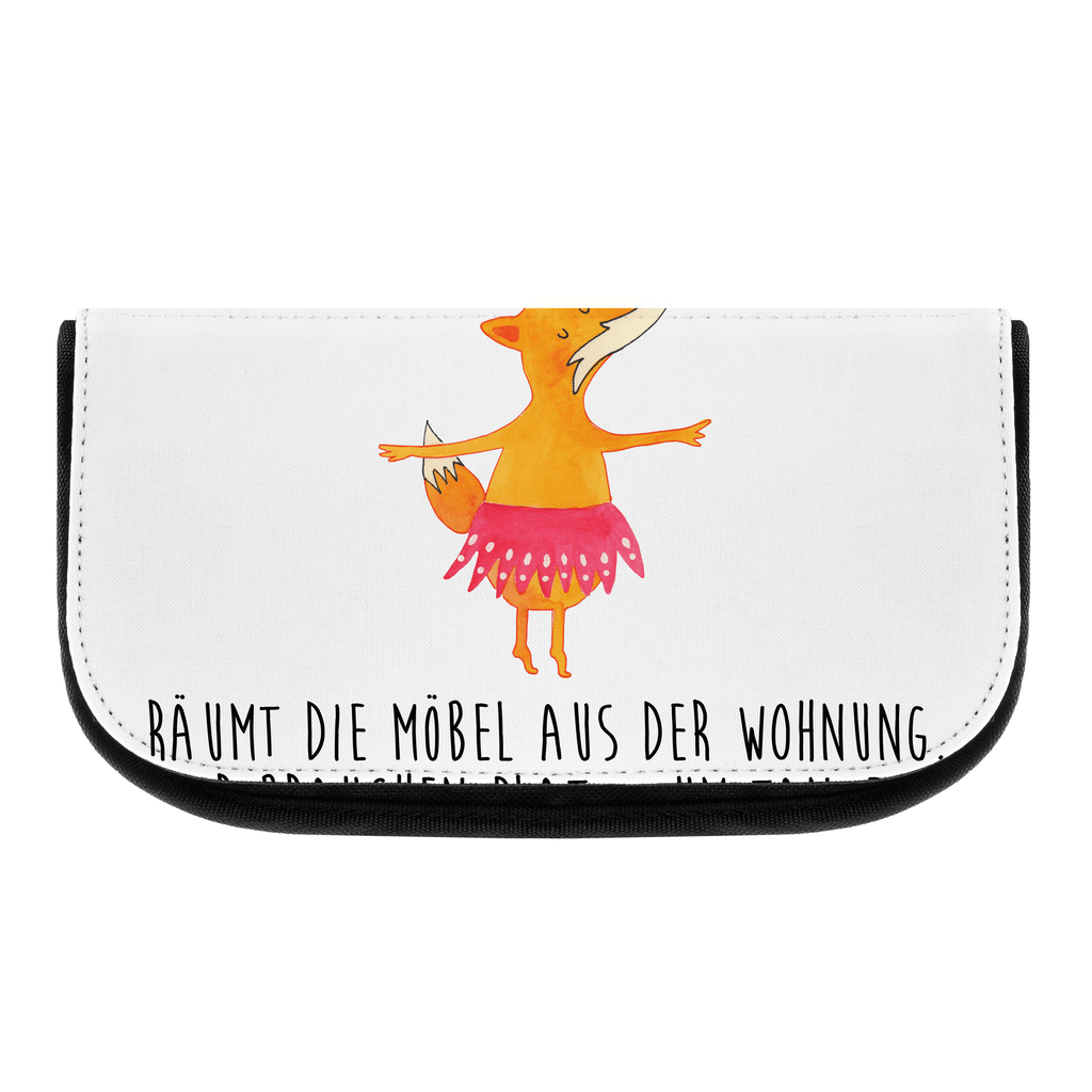 Kosmetiktasche Fuchs Ballerina Kosmetikbeutel, Kulturtasche, Kulturbeutel, Schminktasche, Make-Up Tasche, Fuchs, Fuchs Spruch, Füchse, Füchsin, Ballerina, Ballett, Tänzerin, Tanzen, Party, Einladung, Geburtstag