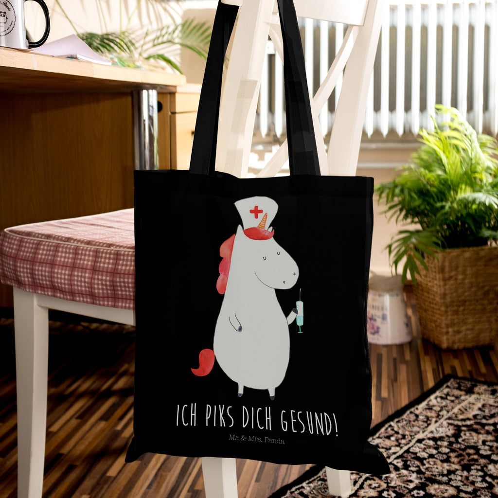 Tragetasche Einhorn Krankenschwester Beuteltasche, Beutel, Einkaufstasche, Jutebeutel, Stoffbeutel, Einhorn, Einhörner, Einhorn Deko, Pegasus, Unicorn, Krankenschwester Geschenk, Krankenpfleger Geschenk, Krankenpflegerin, Krankenschwester Dankeschön, Krankenhaus, Ärztin Geschenk