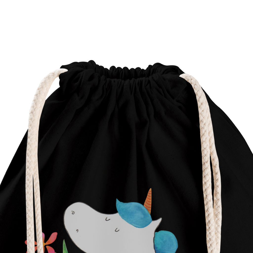 Sportbeutel Einhorn Blume Turnbeutel, Beutel, Sporttasche, Tasche, Stoffbeutel, Einhorn, Einhörner, Einhorn Deko, Pegasus, Unicorn, Liebe, Liebesbeweis, Antrag, Heiratsantrag, Verlobung, Ehepaar, Pärchen, Partner, Freund, Freundin, Ehe, heiraten