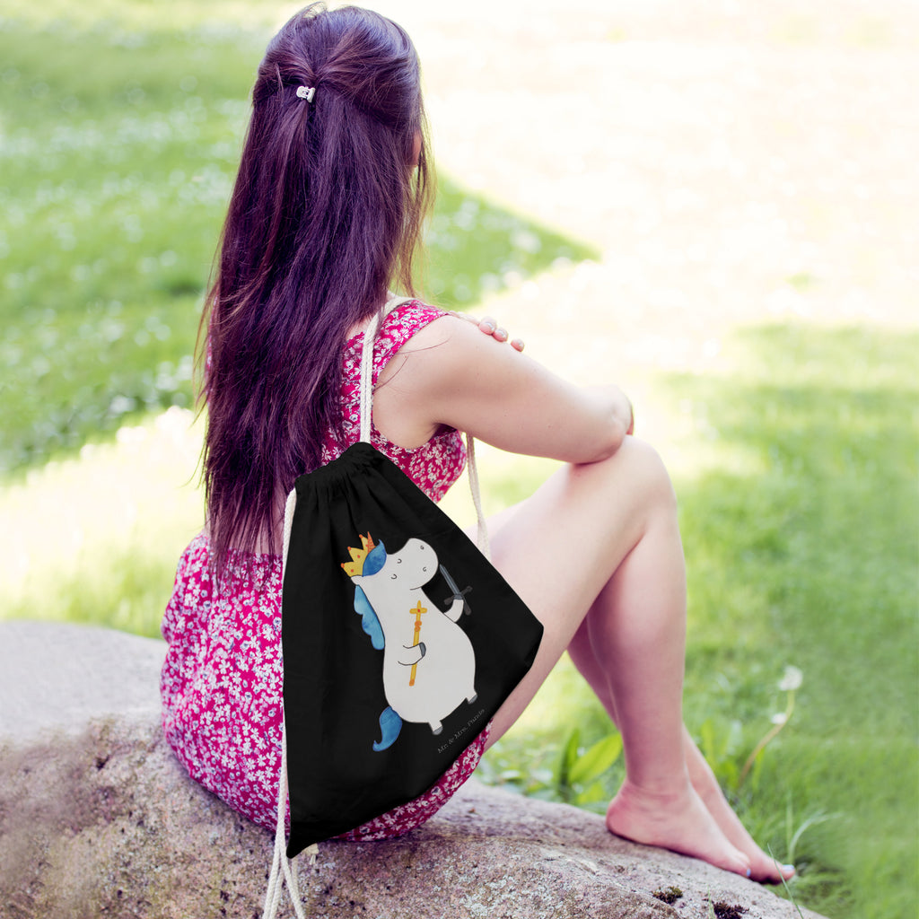 Sportbeutel Einhorn König mit Schwert Turnbeutel, Beutel, Sporttasche, Tasche, Stoffbeutel, Einhorn, Einhörner, Einhorn Deko, Pegasus, Unicorn, König, Ritter, Mittelalter