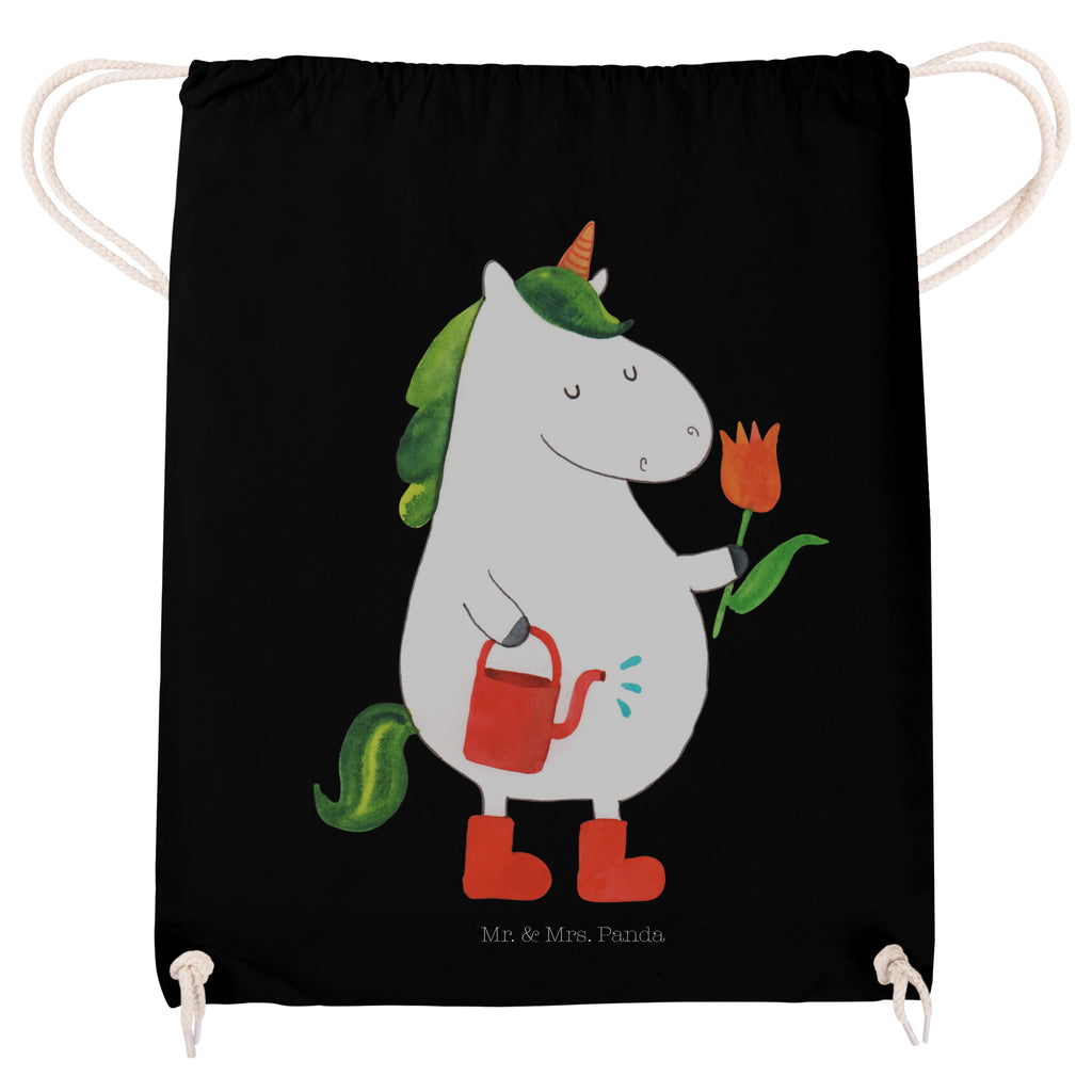 Sportbeutel Einhorn Gärtner Turnbeutel, Beutel, Sporttasche, Tasche, Stoffbeutel, Einhorn, Einhörner, Einhorn Deko, Pegasus, Unicorn, Luftballon, Gießkanne, Giesskanne, Lebenslust, Freude, Blume, Freundin, Garten, Stiefel