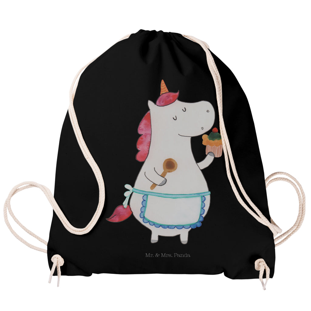 Sportbeutel Einhorn Küchenfee Turnbeutel, Beutel, Sporttasche, Tasche, Stoffbeutel, Einhorn, Einhörner, Einhorn Deko, Pegasus, Unicorn, backen, Muffin, Motivation, Träumer, träumen, Bäckerin, Hobbykoch, Koch, Torte, Kuchen