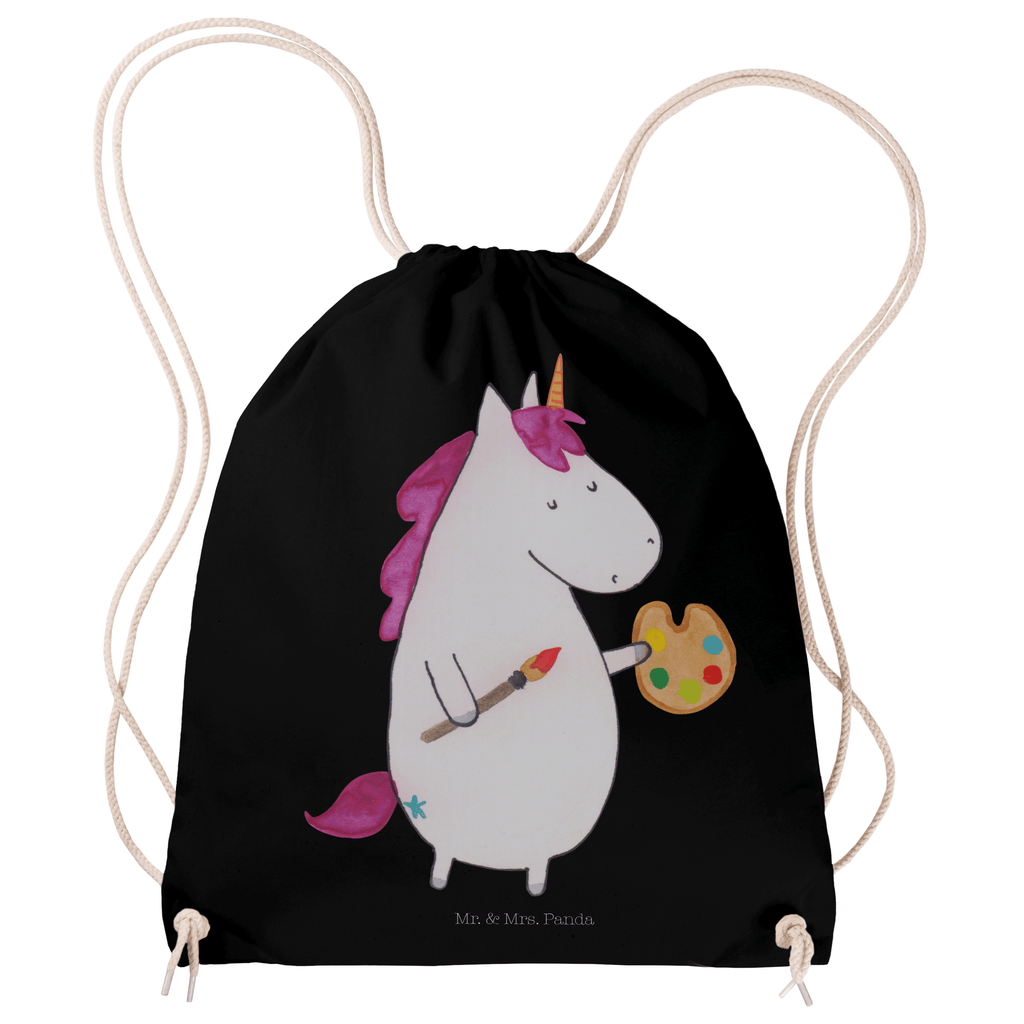 Sportbeutel Einhorn Künstler Turnbeutel, Beutel, Sporttasche, Tasche, Stoffbeutel, Einhorn, Einhörner, Einhorn Deko, Pegasus, Unicorn, Englisch, Künstler, Artist, Malen, Zeichnen, Welt, Farbe, Stift, Pinsel, Geschenk, Maler
