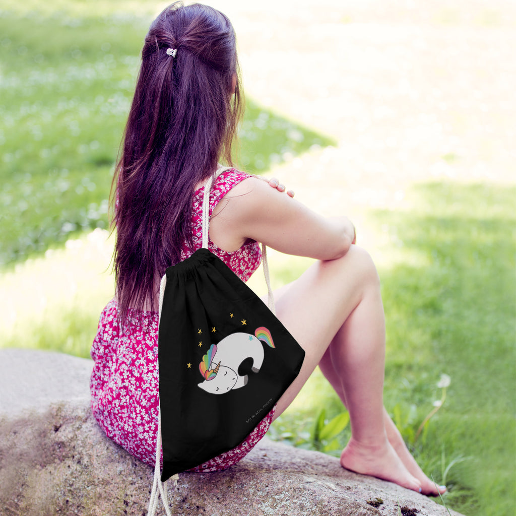 Sportbeutel Einhorn Nacht Turnbeutel, Beutel, Sporttasche, Tasche, Stoffbeutel, Einhorn, Einhörner, Einhorn Deko, Pegasus, Unicorn, Träume, Traum, unicorn, Realität, Menschen, Geschenk, Ruhe, Freundin