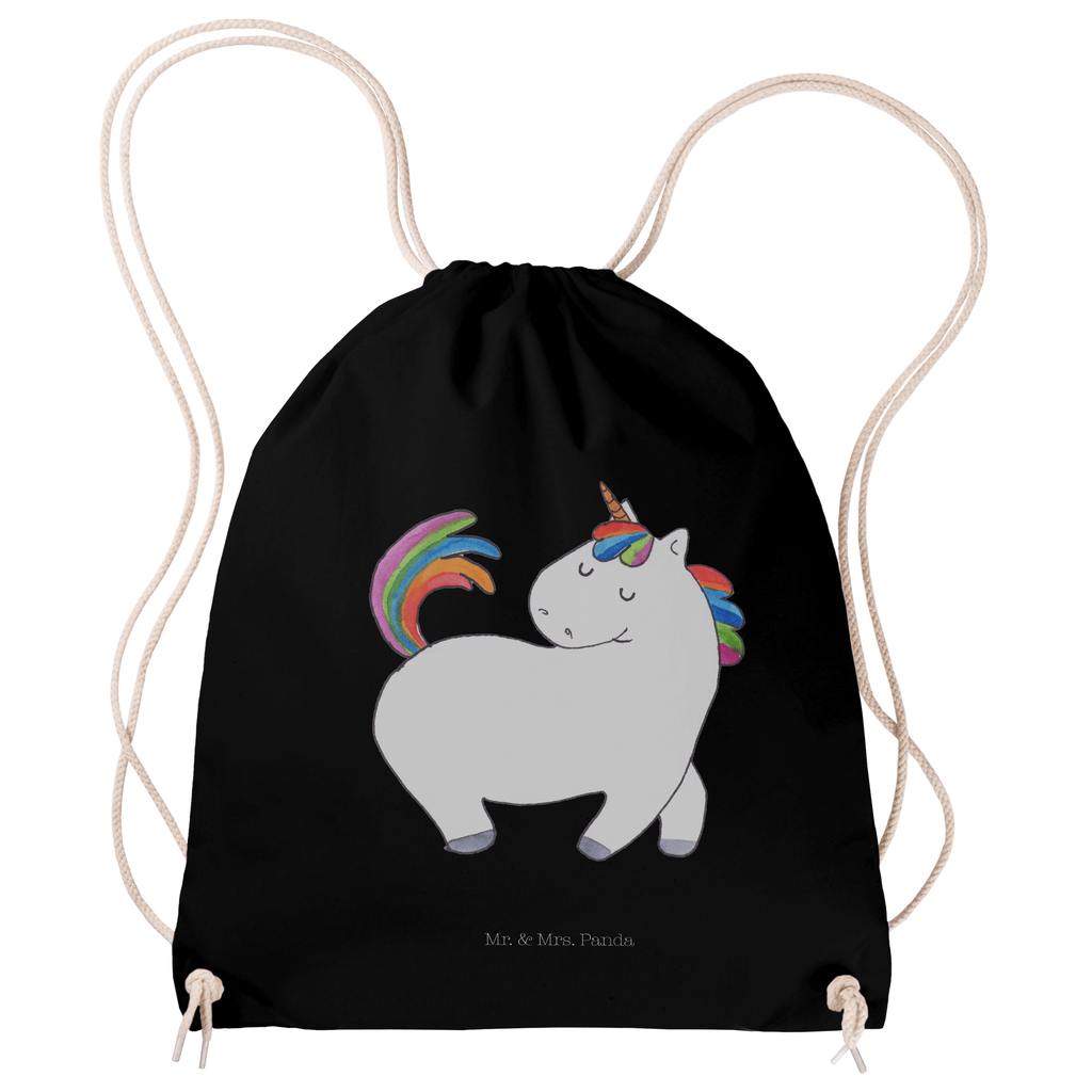 Sportbeutel Einhorn stolzierend Turnbeutel, Beutel, Sporttasche, Tasche, Stoffbeutel, Einhorn, Einhörner, Einhorn Deko, Pegasus, Unicorn, stolz, anders, bunt, Pferd, Reiter, Reiten, Freundin, Geschenk
