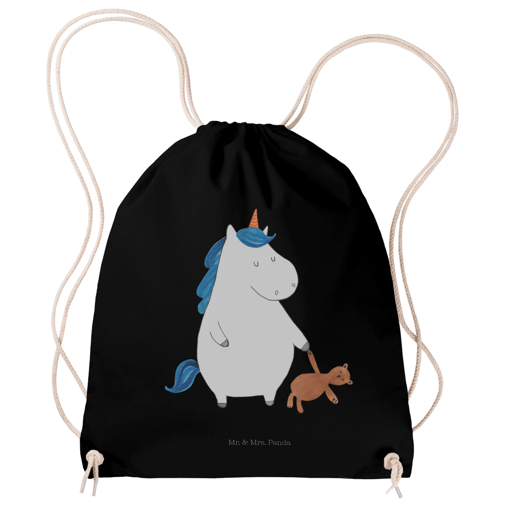 Sportbeutel Einhorn Teddy Turnbeutel, Beutel, Sporttasche, Tasche, Stoffbeutel, Einhorn, Einhörner, Einhorn Deko, Pegasus, Unicorn, schlafen, gute Nacht, Single, Bett, Träumen, Freundin, Singleleben