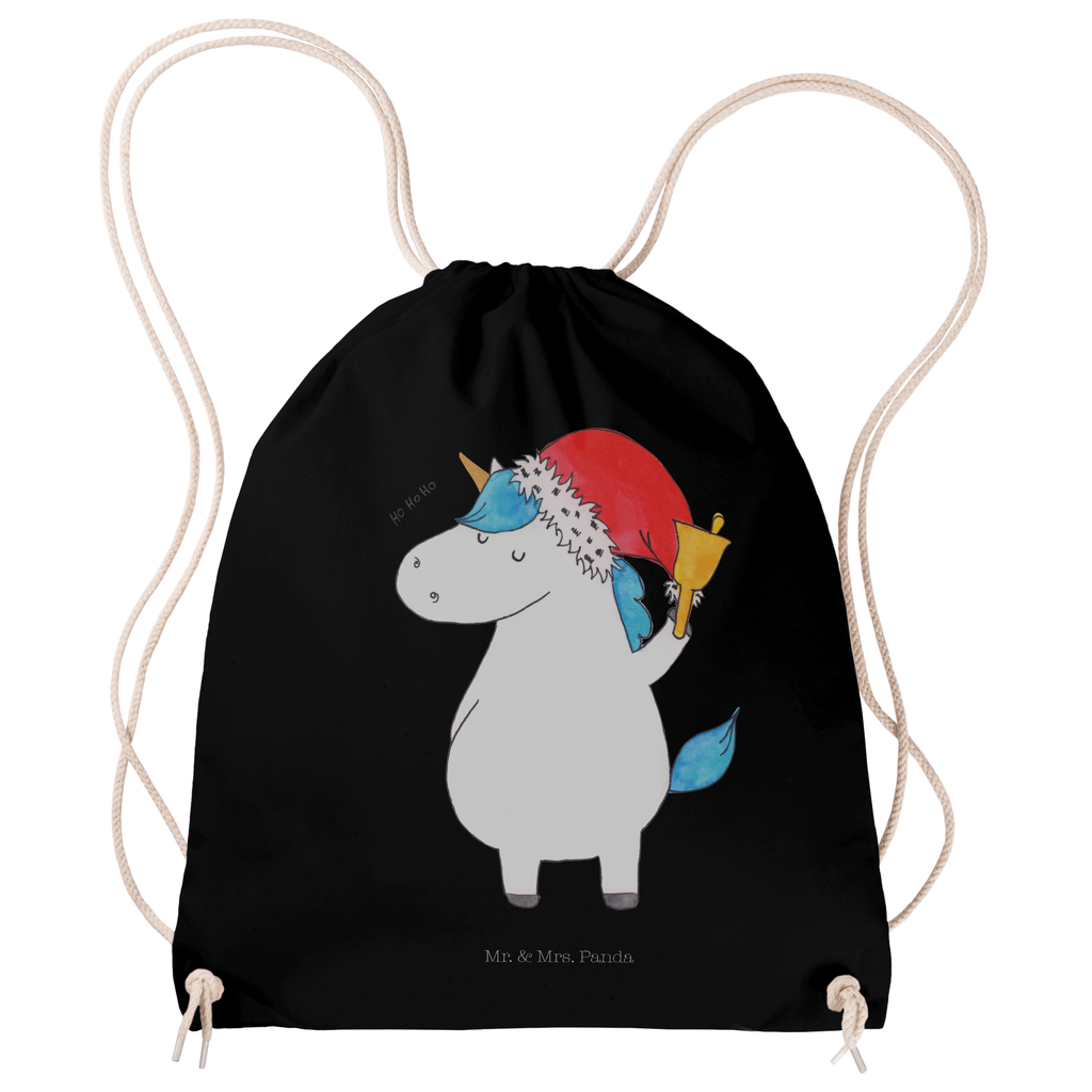 Sportbeutel Einhorn Weihnachtsmann Turnbeutel, Beutel, Sporttasche, Tasche, Stoffbeutel, Einhorn, Einhörner, Einhorn Deko, Pegasus, Unicorn, Gin, Schokolade, Schoki, Weihnachten, Weihnachtsmann, Nikolaus, Wunschzettel, Wunschliste, Feenstaub
