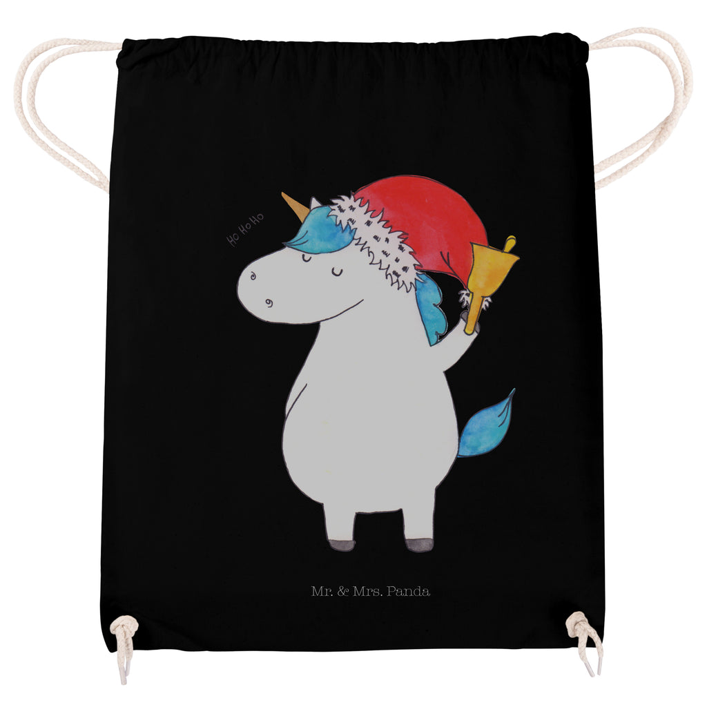 Sportbeutel Einhorn Weihnachtsmann Turnbeutel, Beutel, Sporttasche, Tasche, Stoffbeutel, Einhorn, Einhörner, Einhorn Deko, Pegasus, Unicorn, Gin, Schokolade, Schoki, Weihnachten, Weihnachtsmann, Nikolaus, Wunschzettel, Wunschliste, Feenstaub