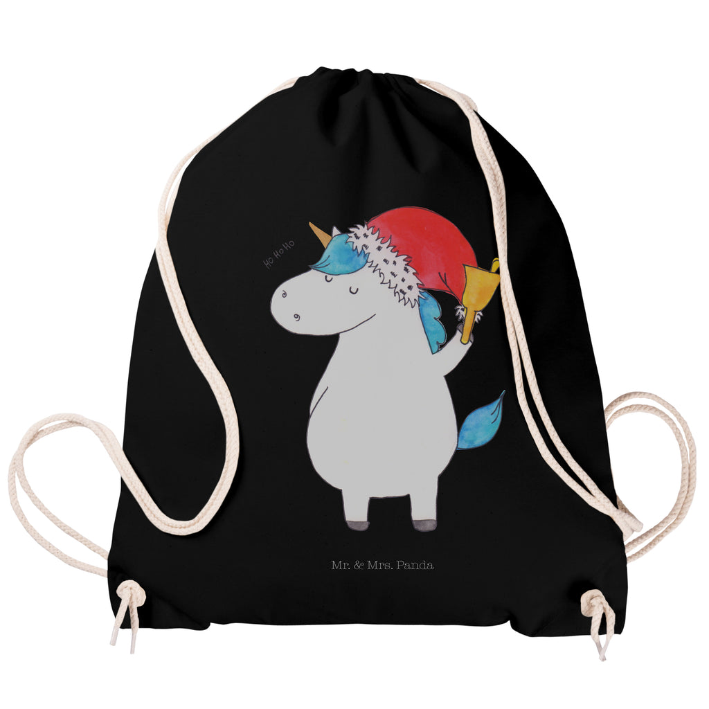 Sportbeutel Einhorn Weihnachtsmann Turnbeutel, Beutel, Sporttasche, Tasche, Stoffbeutel, Einhorn, Einhörner, Einhorn Deko, Pegasus, Unicorn, Gin, Schokolade, Schoki, Weihnachten, Weihnachtsmann, Nikolaus, Wunschzettel, Wunschliste, Feenstaub