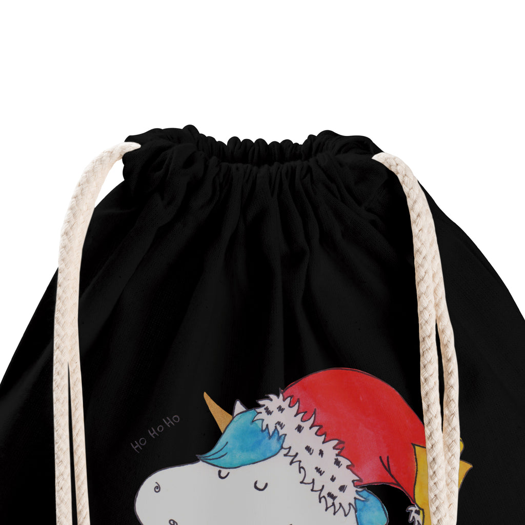 Sportbeutel Einhorn Weihnachtsmann Turnbeutel, Beutel, Sporttasche, Tasche, Stoffbeutel, Einhorn, Einhörner, Einhorn Deko, Pegasus, Unicorn, Gin, Schokolade, Schoki, Weihnachten, Weihnachtsmann, Nikolaus, Wunschzettel, Wunschliste, Feenstaub
