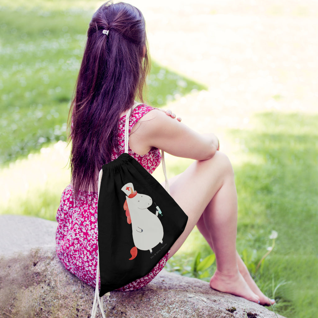 Sportbeutel Einhorn Krankenschwester Turnbeutel, Beutel, Sporttasche, Tasche, Stoffbeutel, Einhorn, Einhörner, Einhorn Deko, Pegasus, Unicorn, Krankenschwester Geschenk, Krankenpfleger Geschenk, Krankenpflegerin, Krankenschwester Dankeschön, Krankenhaus, Ärztin Geschenk