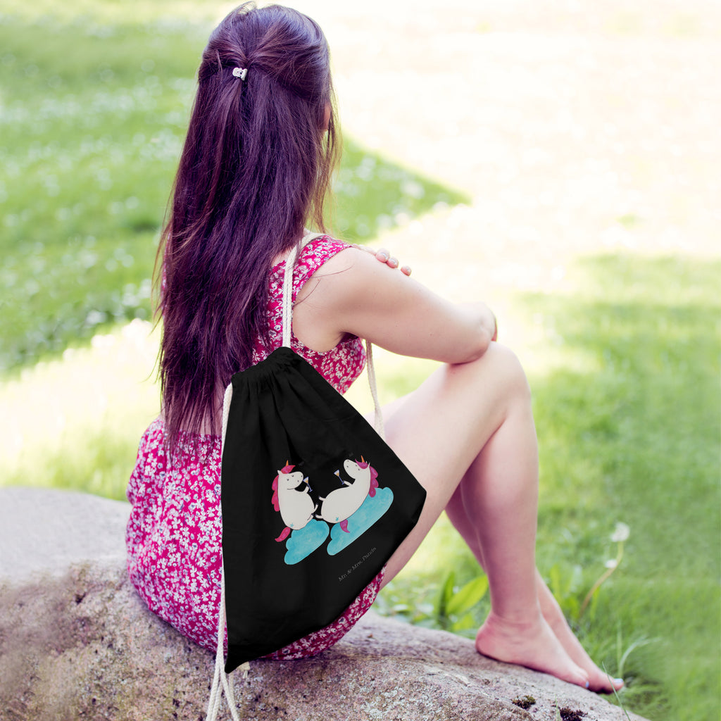 Sportbeutel Einhörner Sekt Turnbeutel, Beutel, Sporttasche, Tasche, Stoffbeutel, Einhorn, Einhörner, Einhorn Deko, Pegasus, Unicorn, Freundinnen, Freundin, BFF, Sekt, Mädelsabend, Spaß, Party, Korken, Anstoßen, Beste