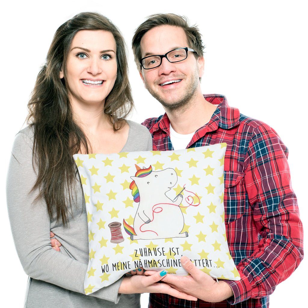 40x40 Kissen Einhorn Näherin Kissenhülle, Kopfkissen, Sofakissen, Dekokissen, Motivkissen, Einhorn, Einhörner, Einhorn Deko, Pegasus, Unicorn, Näherin, nähen, Mädchen, Freundin, Häkeln, Stricken, basteln, Nähzimmer