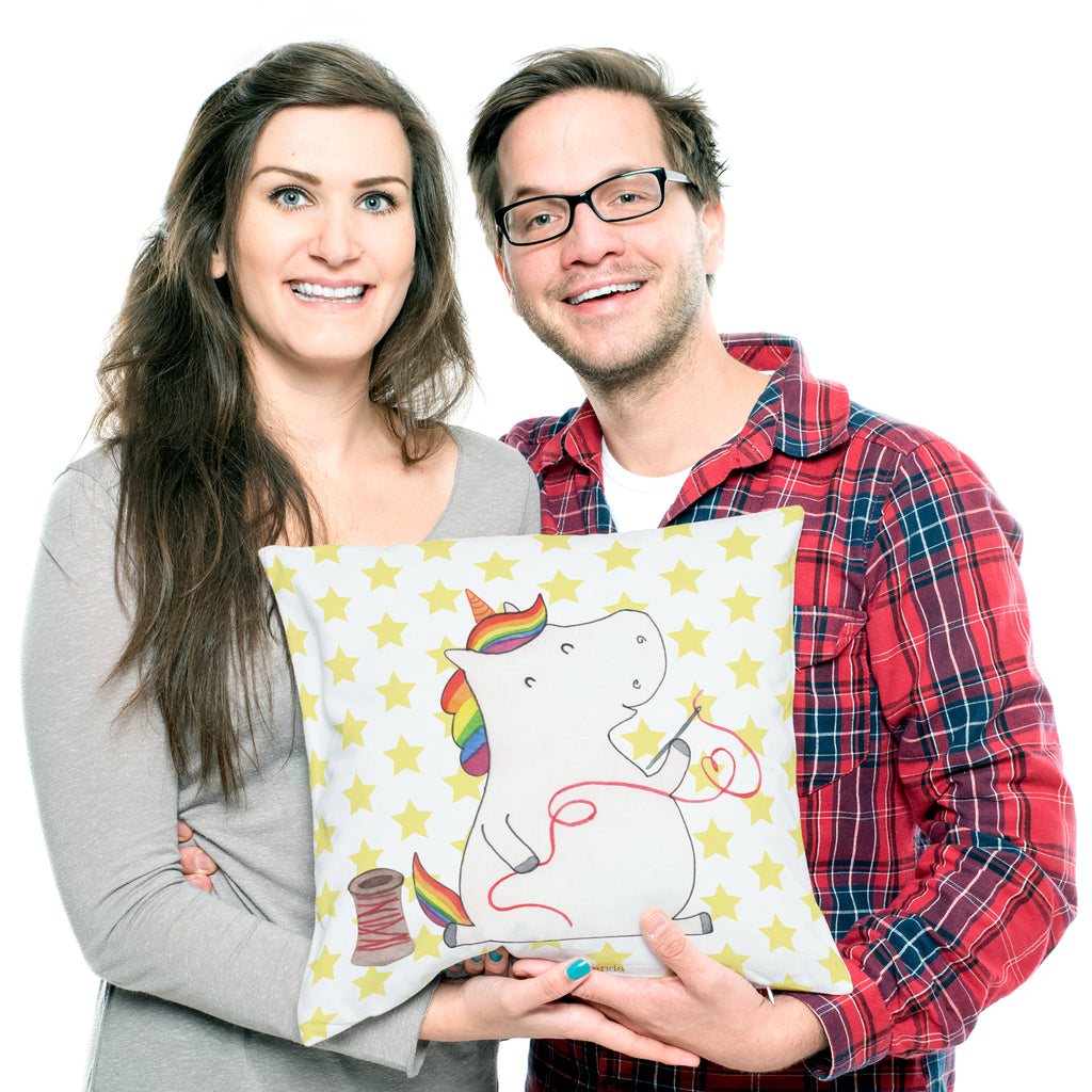 40x40 Kissen Einhorn Näherin Kissenhülle, Kopfkissen, Sofakissen, Dekokissen, Motivkissen, Einhorn, Einhörner, Einhorn Deko, Pegasus, Unicorn, Näherin, nähen, Mädchen, Freundin, Häkeln, Stricken, basteln, Nähzimmer