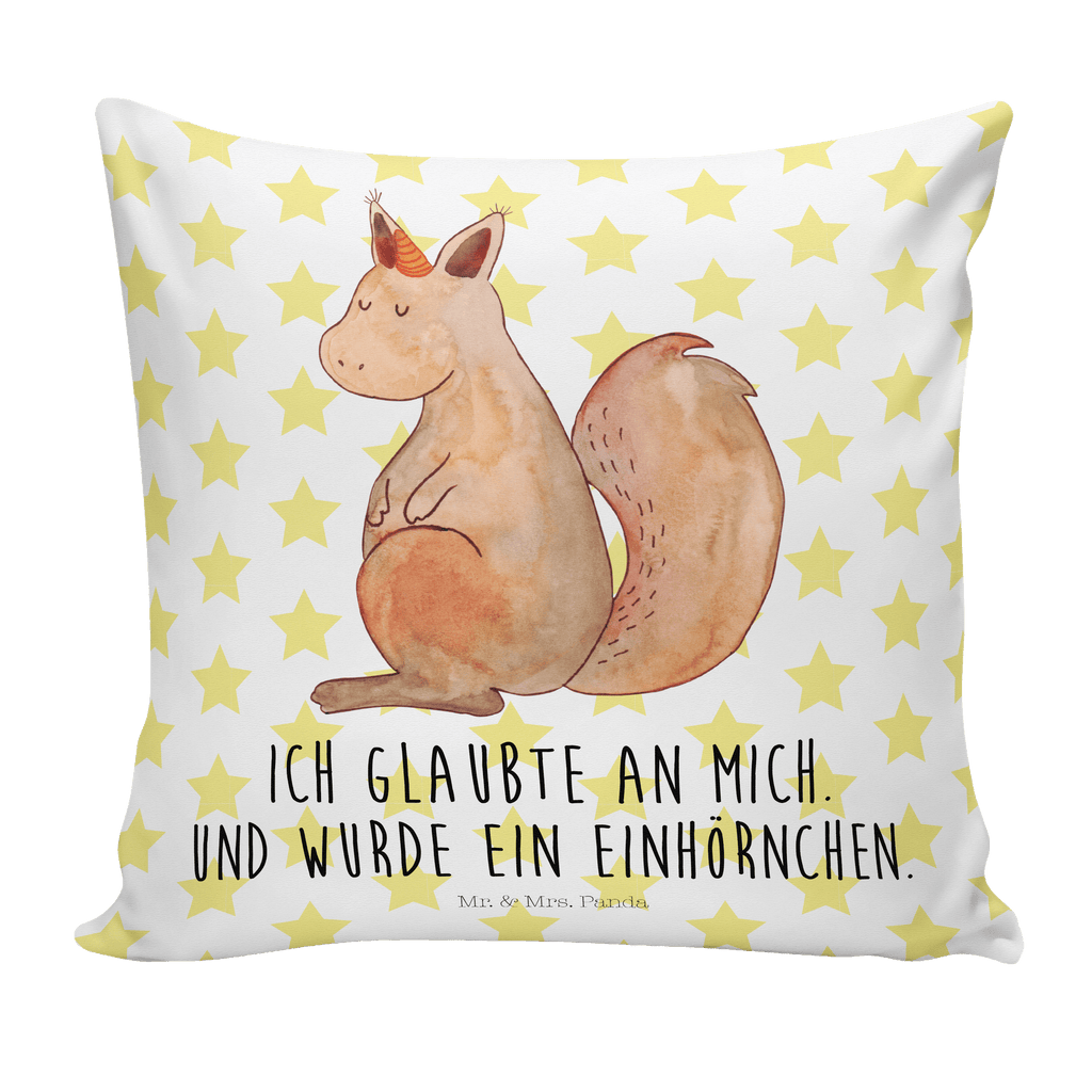 40x40 Kissen Einhörnchen Glaube Kissenhülle, Kopfkissen, Sofakissen, Dekokissen, Motivkissen, Einhorn, Einhörner, Einhorn Deko, Pegasus, Unicorn, Einhörnchen, Eichhörnchen, Eichhorn