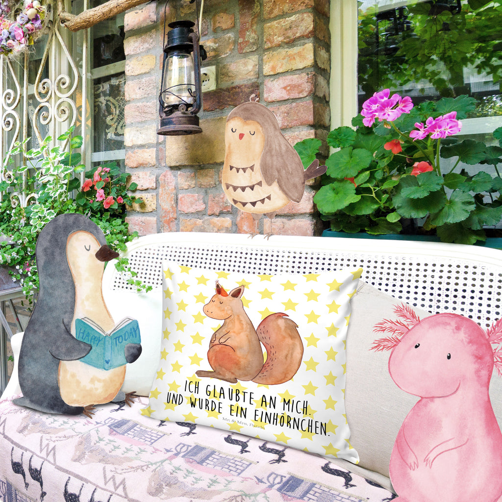 40x40 Kissen Einhörnchen Glaube Kissenhülle, Kopfkissen, Sofakissen, Dekokissen, Motivkissen, Einhorn, Einhörner, Einhorn Deko, Pegasus, Unicorn, Einhörnchen, Eichhörnchen, Eichhorn