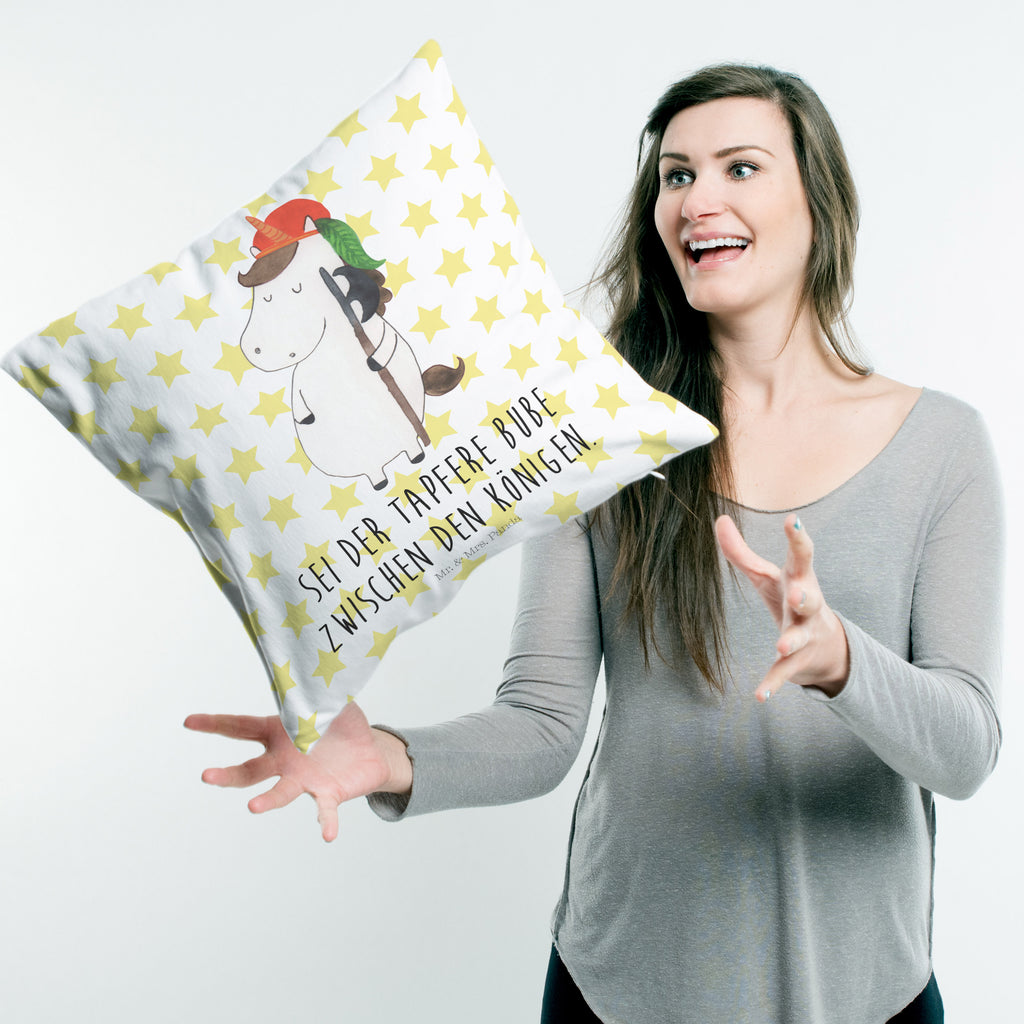 40x40 Kissen Einhorn Bube Kissenhülle, Kopfkissen, Sofakissen, Dekokissen, Motivkissen, Einhorn, Einhörner, Einhorn Deko, Pegasus, Unicorn, Bube, Mittelalter