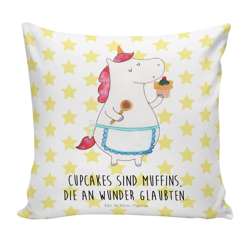 40x40 Kissen Einhorn Küchenfee Kissenhülle, Kopfkissen, Sofakissen, Dekokissen, Motivkissen, Einhorn, Einhörner, Einhorn Deko, Pegasus, Unicorn, backen, Muffin, Motivation, Träumer, träumen, Bäckerin, Hobbykoch, Koch, Torte, Kuchen