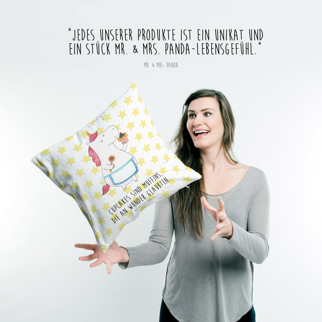 40x40 Kissen Einhorn Küchenfee Kissenhülle, Kopfkissen, Sofakissen, Dekokissen, Motivkissen, Einhorn, Einhörner, Einhorn Deko, Pegasus, Unicorn, backen, Muffin, Motivation, Träumer, träumen, Bäckerin, Hobbykoch, Koch, Torte, Kuchen