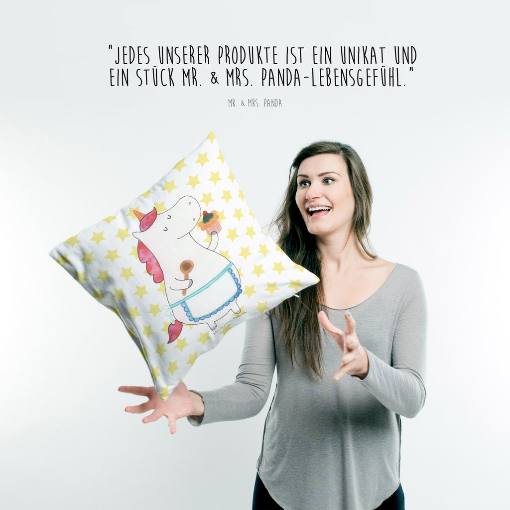 40x40 Kissen Einhorn Küchenfee Kissenhülle, Kopfkissen, Sofakissen, Dekokissen, Motivkissen, Einhorn, Einhörner, Einhorn Deko, Pegasus, Unicorn, backen, Muffin, Motivation, Träumer, träumen, Bäckerin, Hobbykoch, Koch, Torte, Kuchen
