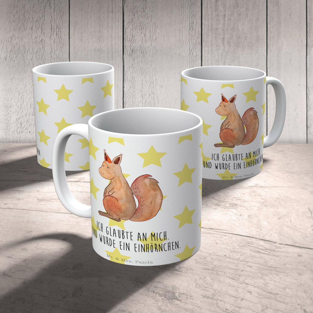 Tasse Einhörnchen Glaube Einhorn, Einhörner, Einhörnchen, Eichhörnchen, Eichhorn Becher, Kaffeetasse, Kaffeebecher, Tee, Frühstück, Büro  Einhorn, Einhörner, Einhorn Deko, Pegasus, Unicorn