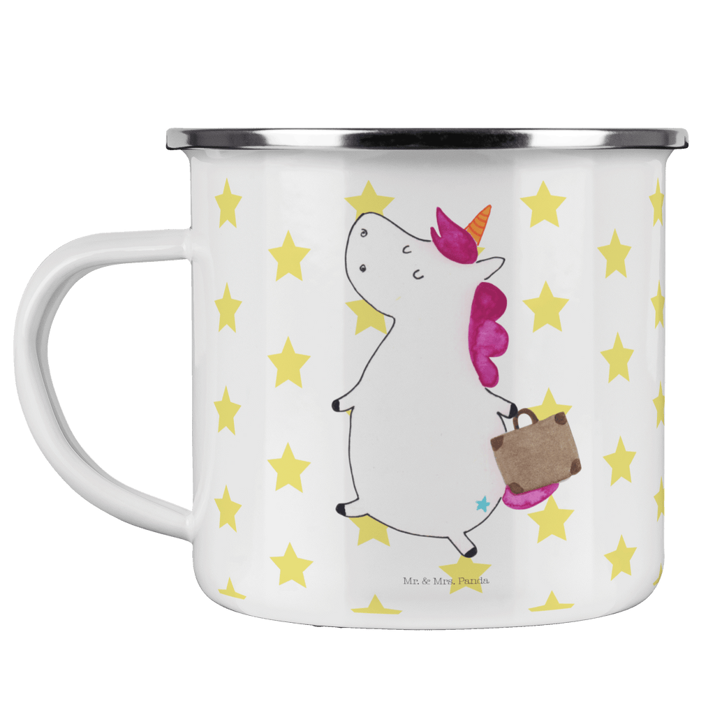 Camping Emaille Tasse Einhorn Koffer Campingtasse, Trinkbecher, Metalltasse, Outdoor Tasse, Emaille Trinkbecher, Blechtasse Outdoor, Emaille Campingbecher, Edelstahl Trinkbecher, Metalltasse für Camping, Kaffee Blechtasse, Camping Tasse Metall, Einhorn, Einhörner, Einhorn Deko, Pegasus, Unicorn, unicorn, Koffer, Verreisen, Reise, Gepäck, Abenteuer, Erwachsen, Kind, albern, Spaß, lustig, witzig
