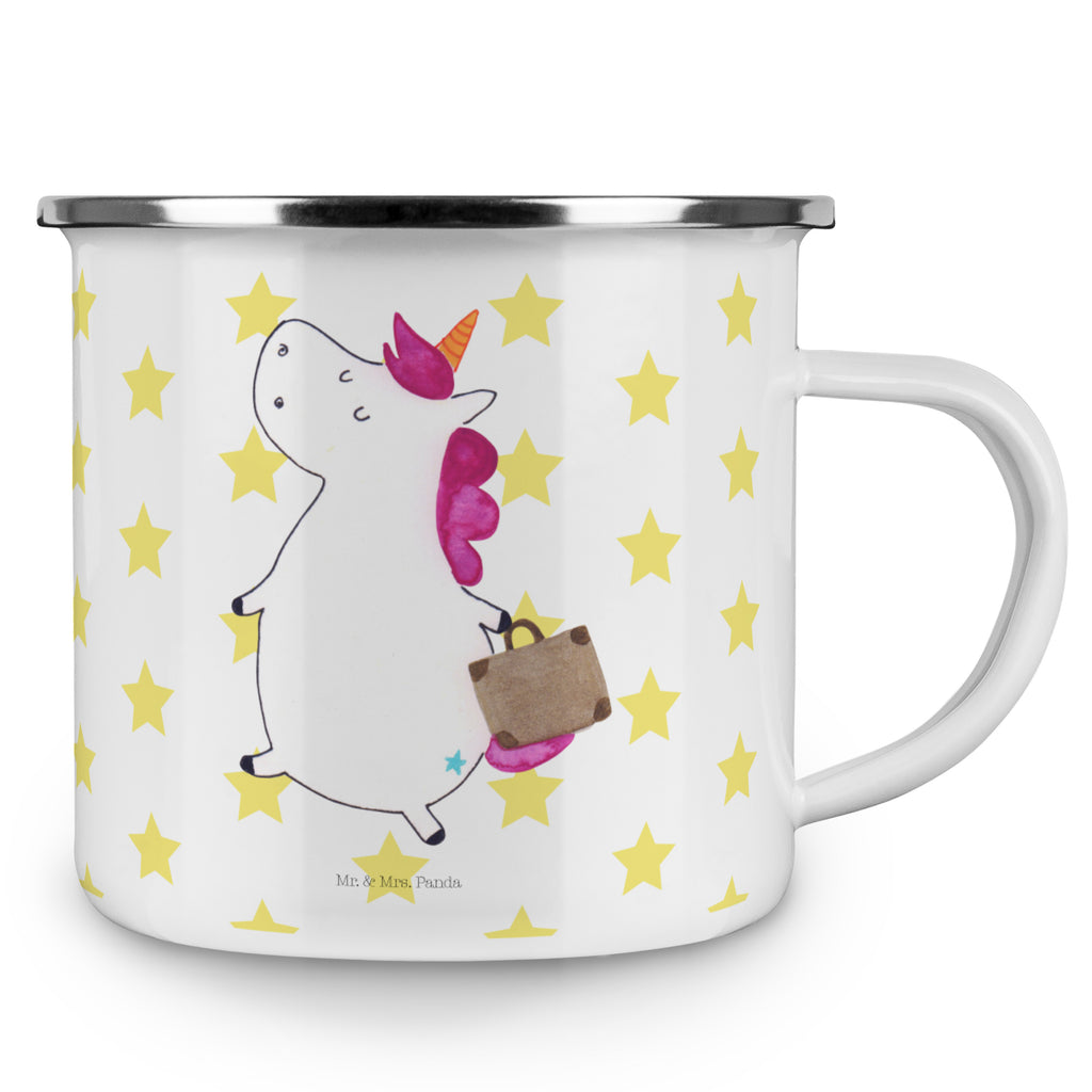 Camping Emaille Tasse Einhorn Koffer Campingtasse, Trinkbecher, Metalltasse, Outdoor Tasse, Emaille Trinkbecher, Blechtasse Outdoor, Emaille Campingbecher, Edelstahl Trinkbecher, Metalltasse für Camping, Kaffee Blechtasse, Camping Tasse Metall, Einhorn, Einhörner, Einhorn Deko, Pegasus, Unicorn, unicorn, Koffer, Verreisen, Reise, Gepäck, Abenteuer, Erwachsen, Kind, albern, Spaß, lustig, witzig