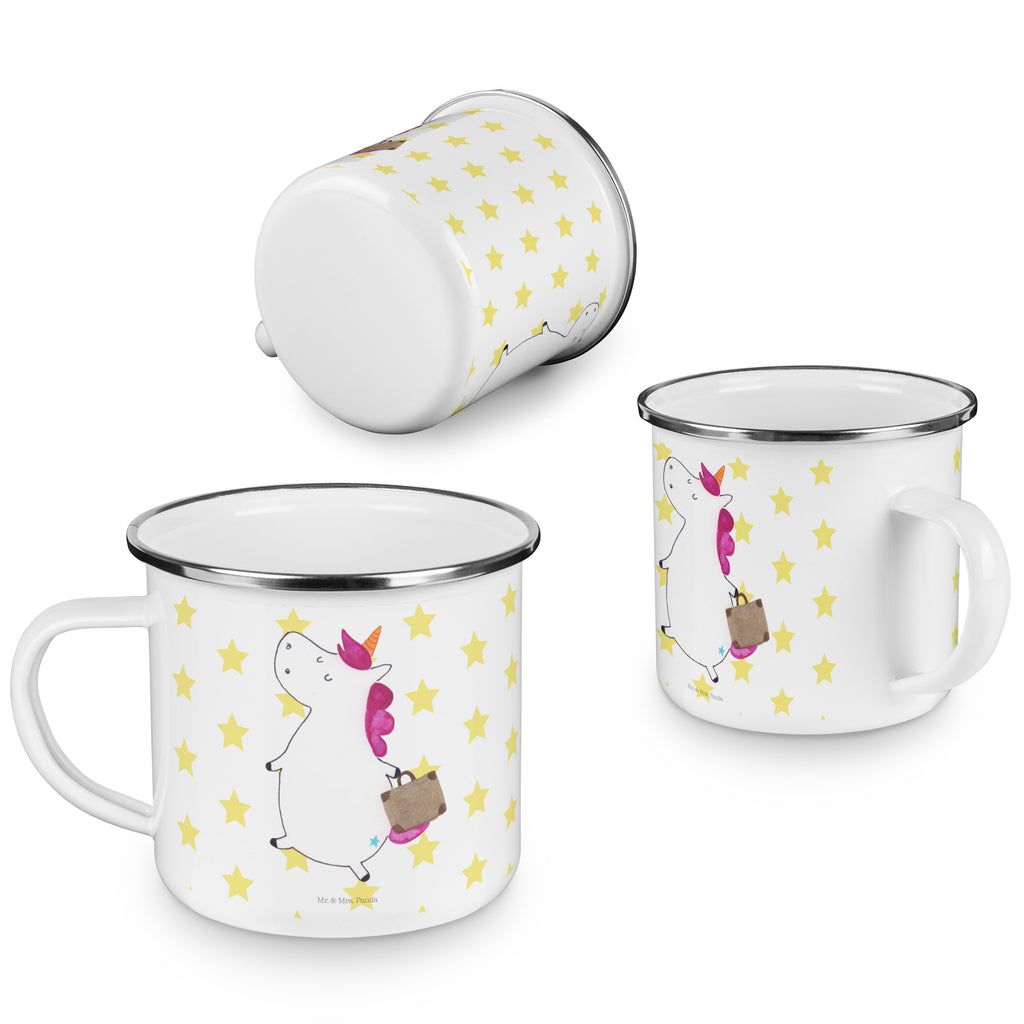 Camping Emaille Tasse Einhorn Koffer Campingtasse, Trinkbecher, Metalltasse, Outdoor Tasse, Emaille Trinkbecher, Blechtasse Outdoor, Emaille Campingbecher, Edelstahl Trinkbecher, Metalltasse für Camping, Kaffee Blechtasse, Camping Tasse Metall, Einhorn, Einhörner, Einhorn Deko, Pegasus, Unicorn, unicorn, Koffer, Verreisen, Reise, Gepäck, Abenteuer, Erwachsen, Kind, albern, Spaß, lustig, witzig