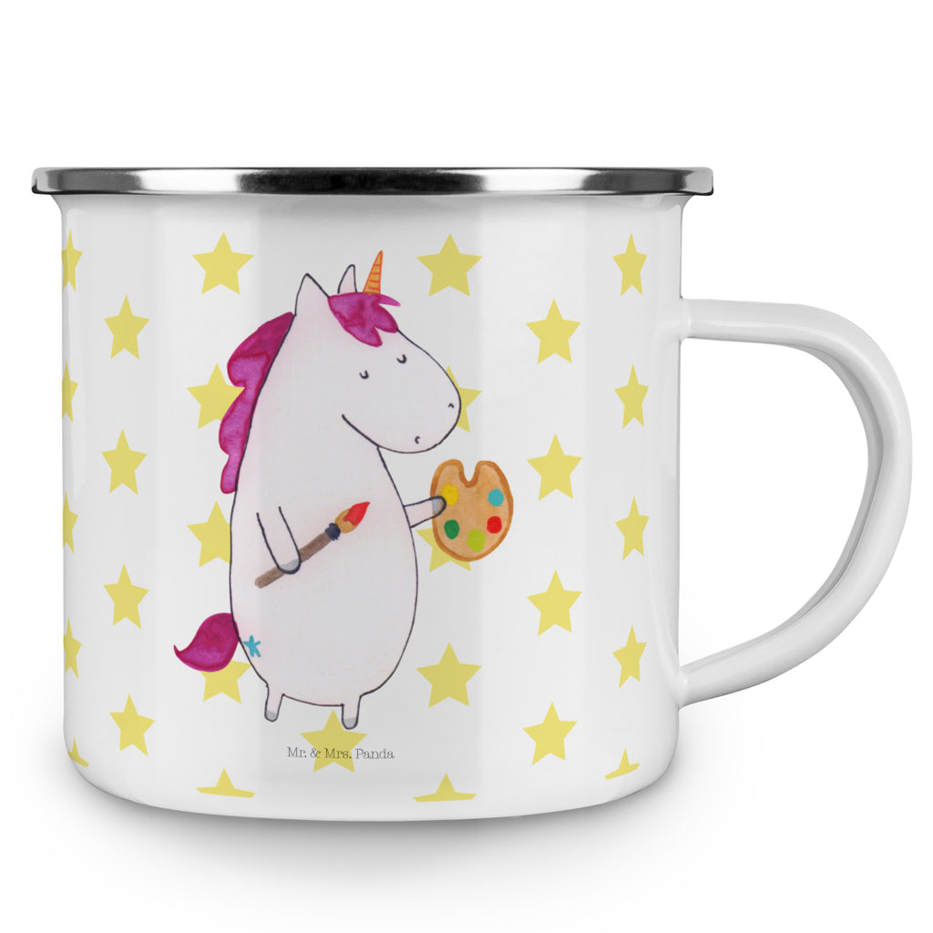 Camping Emaille Tasse Einhorn Künstler Campingtasse, Trinkbecher, Metalltasse, Outdoor Tasse, Emaille Trinkbecher, Blechtasse Outdoor, Emaille Campingbecher, Edelstahl Trinkbecher, Metalltasse für Camping, Kaffee Blechtasse, Camping Tasse Metall, Einhorn, Einhörner, Einhorn Deko, Pegasus, Unicorn, Englisch, Künstler, Artist, Malen, Zeichnen, Welt, Farbe, Stift, Pinsel, Geschenk, Maler