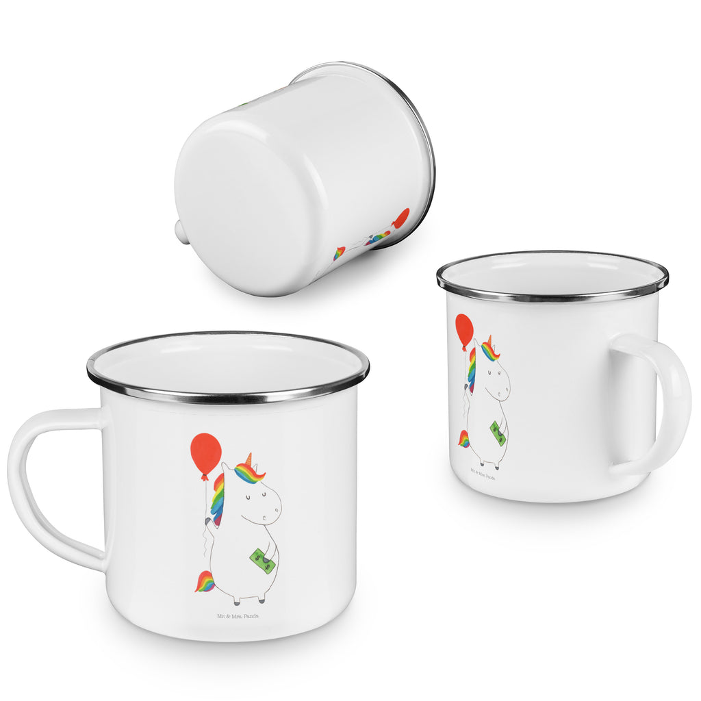 Camping Emaille Tasse Einhorn Luftballon Campingtasse, Trinkbecher, Metalltasse, Outdoor Tasse, Emaille Trinkbecher, Blechtasse Outdoor, Emaille Campingbecher, Edelstahl Trinkbecher, Metalltasse für Camping, Kaffee Blechtasse, Camping Tasse Metall, Einhorn, Einhörner, Einhorn Deko, Pegasus, Unicorn, Luftballon, Geld, Lebenslust, Freude, Geschenk, Freundin